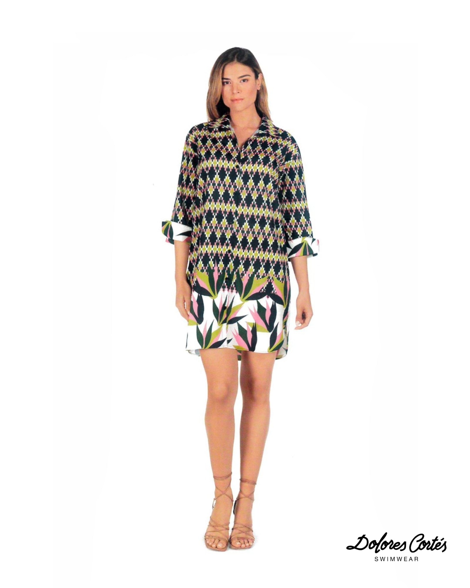 Vestito Camicia Geometrico Floreale